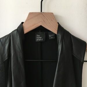 Eileen Fischer drape leather silk vest